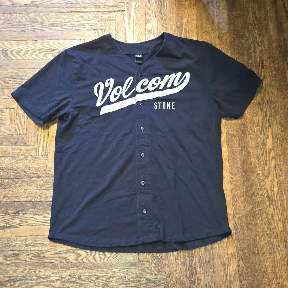Volcom Baseball Jersey Men’s XL Black Skate Y2K Skateboarding